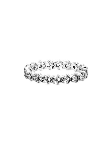 Anillo e plata de ley Banda de Estrellas Asimétricas