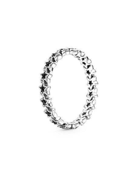 Anillo e plata de ley Banda de Estrellas Asimétricas