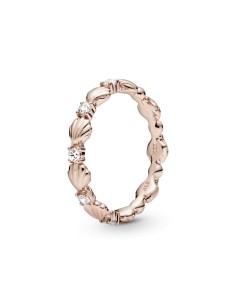 Anillo Pandora Concha Rose con circonita cúbica transparente