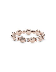 Anillo Pandora Concha Rose con circonita cúbica transparente 2