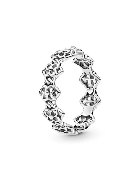 Anillo de plata de ley con flores