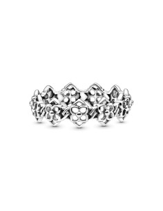 Anillo de plata de ley con flores 2