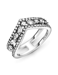 Anillo en plata de ley Doble Deseo Brillante