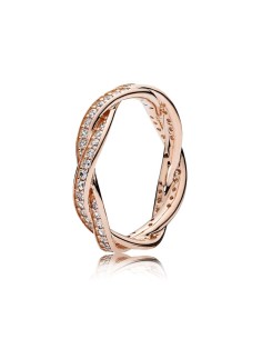 Anillo Pandora de plata ROSE con motivo Trenzado Talla 52