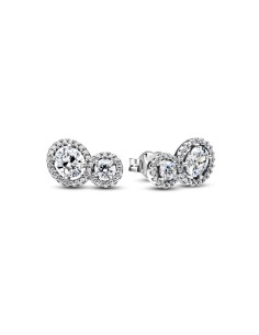 Pendientes Abrazo Halo en Plata de Ley con Circonitas | Pandora Oficial