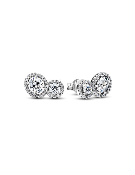 Pendientes Abrazo Halo en Plata de Ley con Circonitas | Pandora Oficial