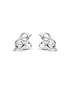 Pendientes Nudo Infinito en Plata de Ley con Circonitas | Pandora Oficial