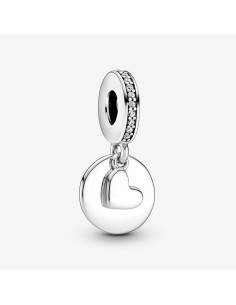 Charm Colgante Disco de Corazón en Plata de Ley con Circonita Cúbica | Pandora 799212C01