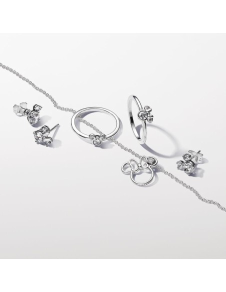 Pendientes de Plata de Ley Disney Mickey y Minnie Mouse con Circonitas | Pandora 293219C01