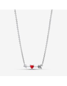 Collar Flecha y Corazón de Murano en Plata de Ley de Pandora
