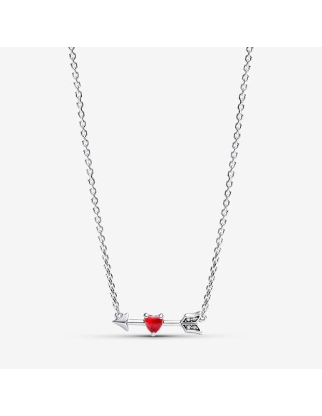 Collar Flecha y Corazón de Murano en Plata de Ley de Pandora