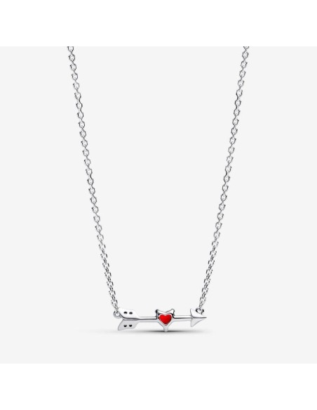 Collar Flecha y Corazón de Murano en Plata de Ley de Pandora