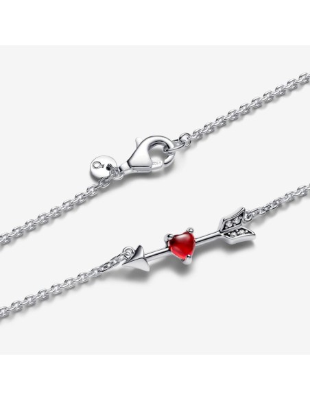 Collar Flecha y Corazón de Murano en Plata de Ley de Pandora