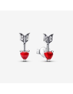 Pendientes de Corazón y Flecha en Cristal de Murano y Plata de Ley de Pandora