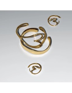 Pendientes de Aro con Corazón de Forma Orgánica en Baño de Oro de 14k de Pandora 2