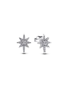 Pendientes de botón en plata de ley Estrella Polar Brillante | Pandora Oficial