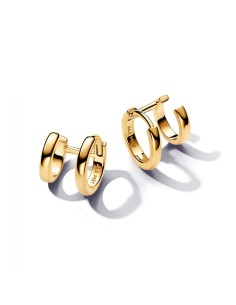 Pendientes de aro con un recubrimiento en oro de 14k Abrazo Doble​