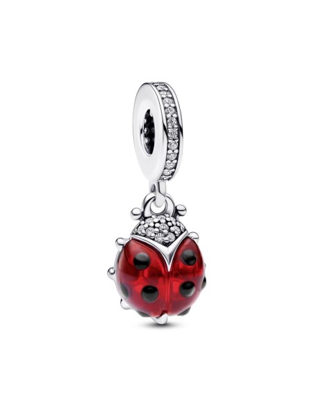 Charm Colgante en plata de ley Mariquita Roja