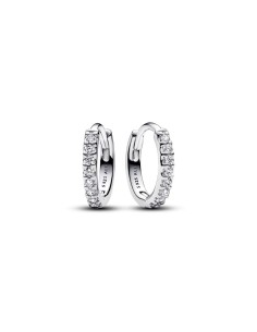 Pendientes de aro en plata de ley Abrazo Brillante​
