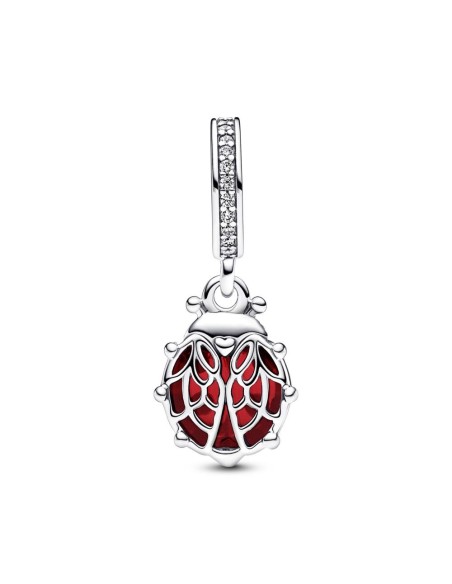Charm Colgante en plata de ley Mariquita Roja
