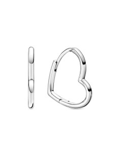 Pendientes de Aro en plata de ley Corazón Asimétrico 2
