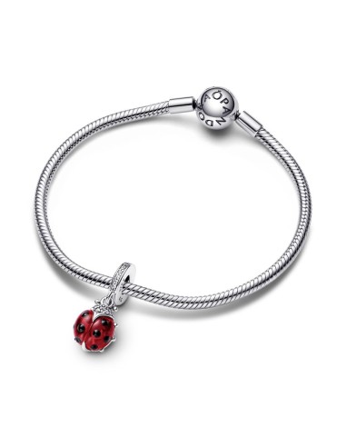 Charm Colgante en plata de ley Mariquita Roja