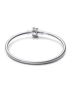 Pulsera Pandora de plata de ley con cierre de estrella y circonitas cúbicas transparentes