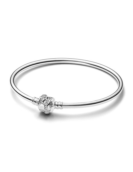 Pulsera Pandora de plata de ley con cierre de estrella y circonitas cúbicas transparentes