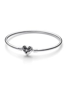 Pulsera Rígida Pandora Moments en plata de ley Corazón & Mariposa Pandora