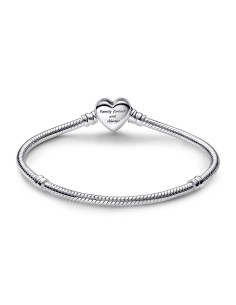 Pulsera Pandora Moments en plata de ley Cadena de Serpiente con Cierre Corazón Infinito Brillante Pandora 2