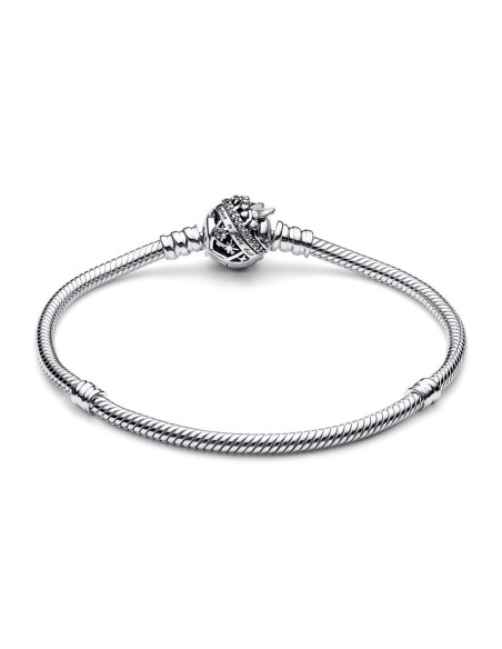 Pulsera Pandora Moments en plata de ley Cadena de Serpiente con Cierre Campanilla de Disney 