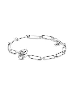 Pulsera Pandora de plata con cierre de mosquetón y flor