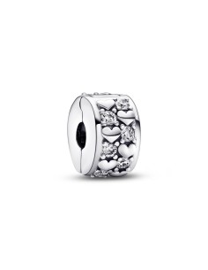 Clip en plata de ley Corazones Infinitos Brillantes Pandora