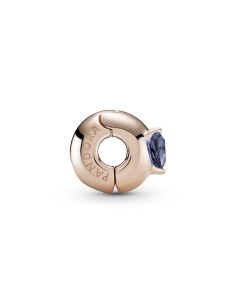 Clip en Pandora Rose Corazón Solitario Azul