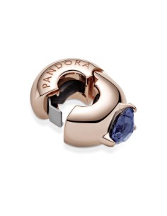 Clip en Pandora Rose Corazón Solitario Azul 2
