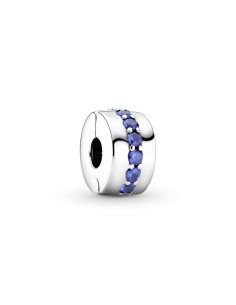Clip Pandora de plata de ley con cristal azul estelar
