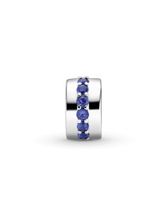 Clip Pandora de plata de ley con cristal azul estelar 2