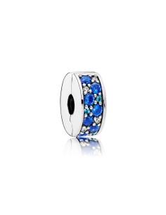 Clip de plata Brillante Mosaico Azul