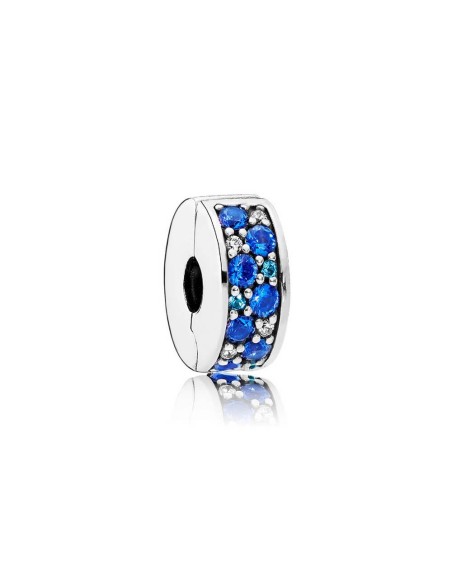 Clip de plata Brillante Mosaico Azul