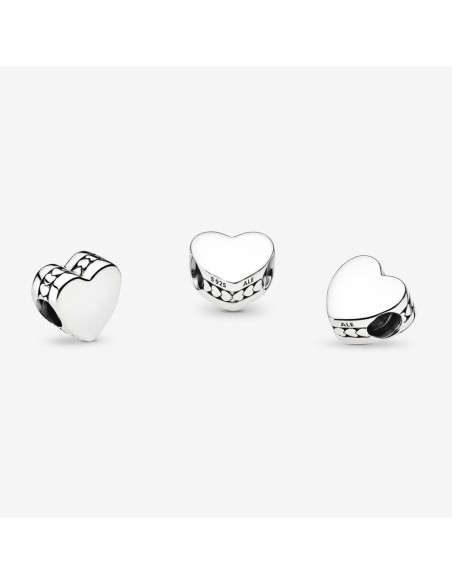 Charm Corazón Grabable de Pandora en Plata de Ley