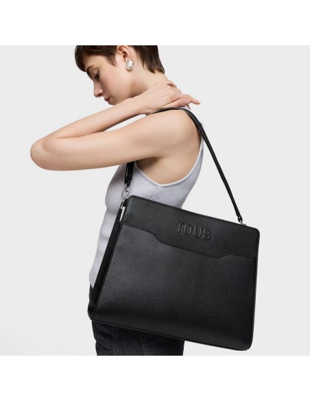 Bolso Shopper Mediano Negro Audree Saffiano de TOUS – Elegancia y Funcionalidad para el Día a Día