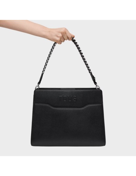 Bolso Shopper Mediano Negro Audree Saffiano de TOUS – Elegancia y Funcionalidad para el Día a Día