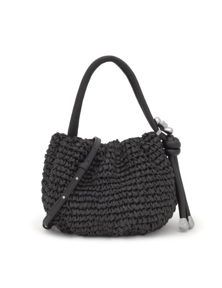 Bombonera negra de rafia TOUS Daisy – Frescura natural con estilo urbano