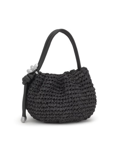 Bombonera negra de rafia TOUS Daisy – Frescura natural con estilo urbano