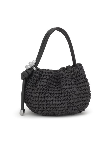 Bombonera negra de rafia TOUS Daisy – Frescura natural con estilo urbano