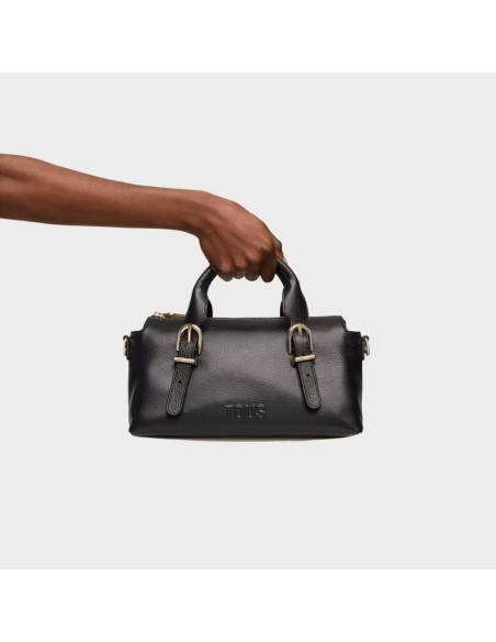 Bolso Bowling Mediano TOUS Buckles de Piel Negra - Elegancia y Sostenibilidad