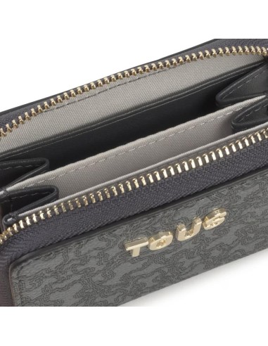 Monedero gris oscuro Kaos Mini Lines de TOUS - Elegancia y funcionalidad