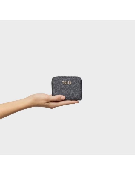 Monedero gris oscuro Kaos Mini Lines de TOUS - Elegancia y funcionalidad