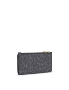 Cartera gris oscuro Kaos Mini Lines de lona con detalles en piel sintética - TOUS 2