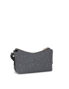 Bandolera mediana gris oscuro Kaos Mini Lines de lona con detalles en piel sintética - TOUS 2